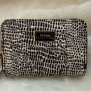 Trina Turk Black and White Croco Wallet